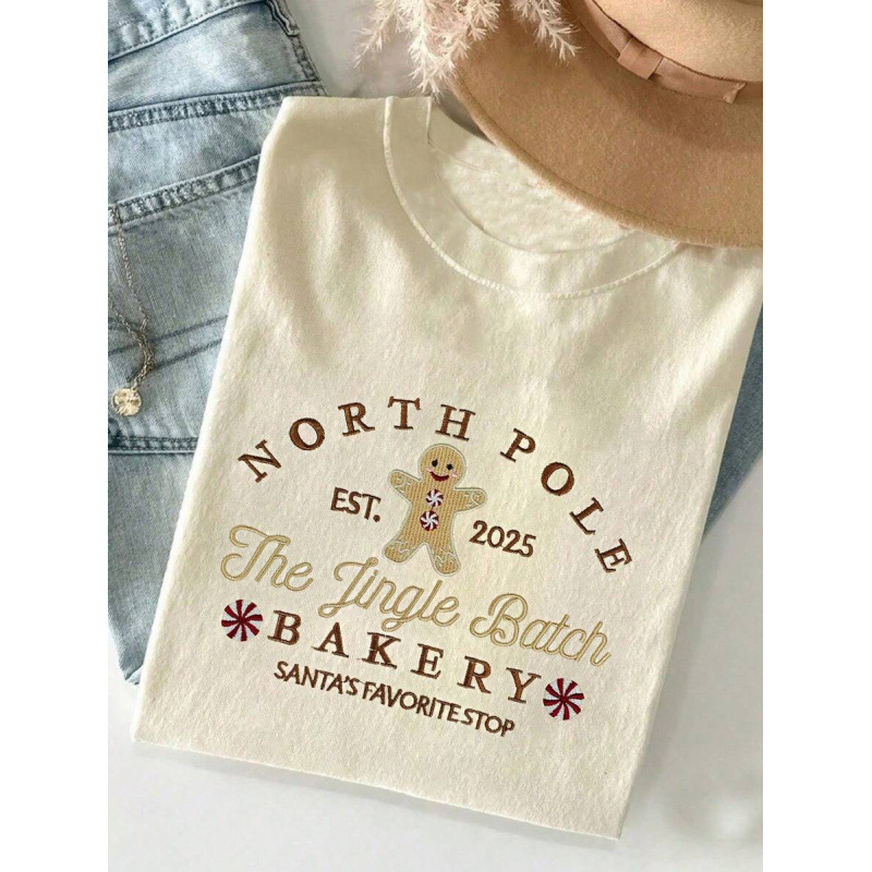 Т-шърт с кръгло деколте, средни ръкави, свободен силует, текстов принт