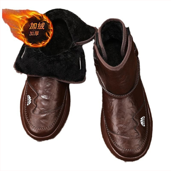 Зимни високи ботуши за сняг, подплатени с флийс, топли, PU горна част, противохлъзгаща гумена подметка