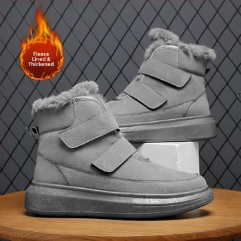 Vyriniai aukšti snieginiai batai žiemai su Velcro užsegimu, viduje įlietas fleece, atsparus slydimui gumos padas