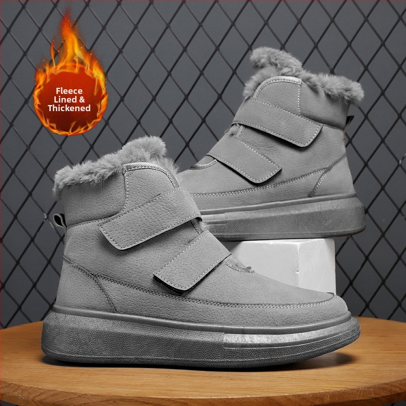 Vyriniai aukšti snieginiai batai žiemai su Velcro užsegimu, viduje įlietas fleece, atsparus slydimui gumos padas