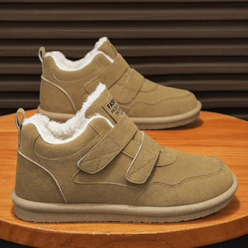 Мъжки снегоботи с Velcro - топло подплатени, фланелена горна част, противохлъзгаща гумена подметка, инжекционно формирана подметка