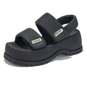 Mingliu дамски сандали с дебел под и лепенка Velcro, горна част синтетична кожа, дъно с вакуумни чашки, платформа 5–8 см, римски стил