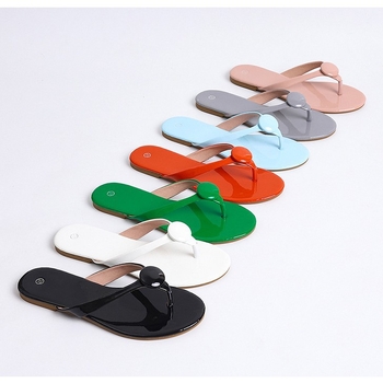 Дамски плажни джапанки с панделка, PU горна част, подметка от TPR, кръгъл пръст, стил принцеса