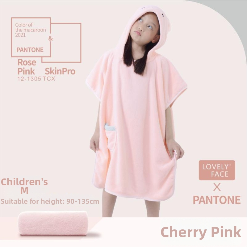 Pieaugušo kapucētā dvieliņa halāts vannai - nēsājams korāla pūšļainais dvielis, uzsūcošs, ātri žūst, poliestera šķiedra