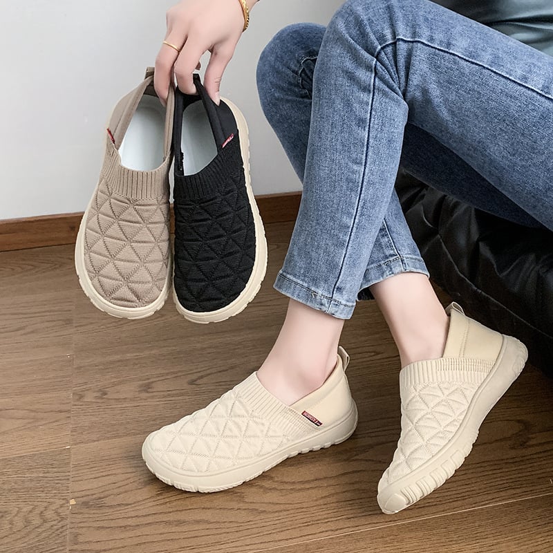 Ženske slip-on casual cipele, gornji dio od platna, gumena potplata, niski potpetica 1-3 cm, ulošak od platna