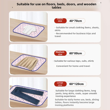 Aukštos temperatūros atspari lyginimo izoliacinė pagalvėlė, sulankstoma, poliesterio medžiaga, namų naudojimui