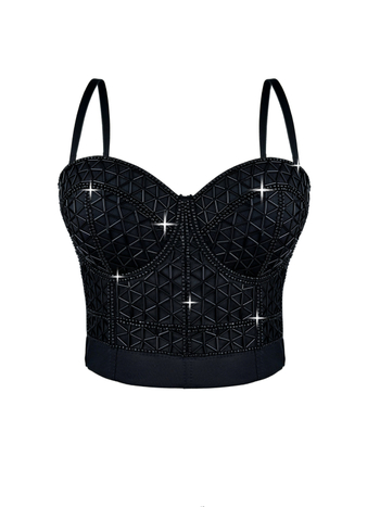 Montisha Sling Stil Slim-Fit Camisole Vesta s 3D uzorkom, Poliester (70–80%) i Spandeks, uklonjive naramenice