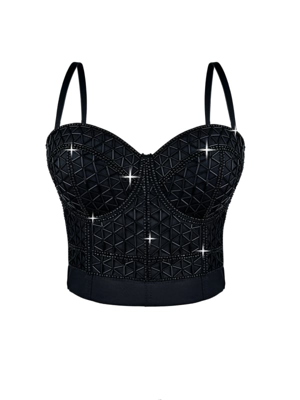 Montisha Sling Stil Slim-Fit Camisole Vesta s 3D uzorkom, Poliester (70–80%) i Spandeks, uklonjive naramenice