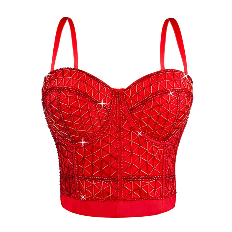 Montisha Sling Stil Slim-Fit Camisole Vesta s 3D uzorkom, Poliester (70–80%) i Spandeks, uklonjive naramenice