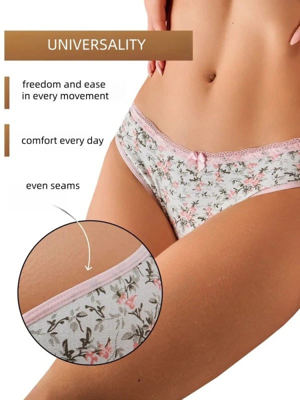 Памучни дамски бикини с ниска талия, дишащи, едноцветни