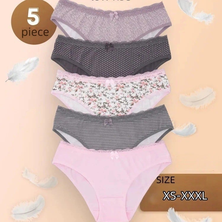 Памучни дамски бикини с ниска талия, дишащи, едноцветни