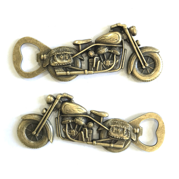 Ανοίχτης μπουκαλιών από κράμα ψευδάργύρου με ρετρό μοτοσικλέτας σχέδιο, μάρκα Supergroup, φορητός, με εκτυπωμένο λογότυπο