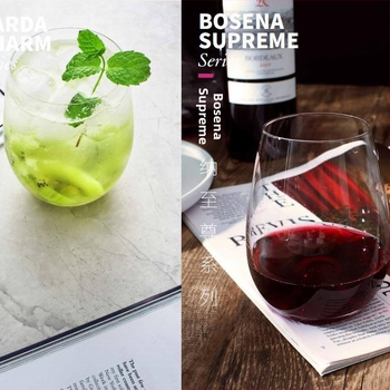 Водна чаша от кристално стъкло – кръгла, еднопластова, за ресторанти, персонализирано лого