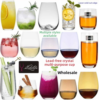 Водна чаша от кристално стъкло – кръгла, еднопластова, за ресторанти, персонализирано лого