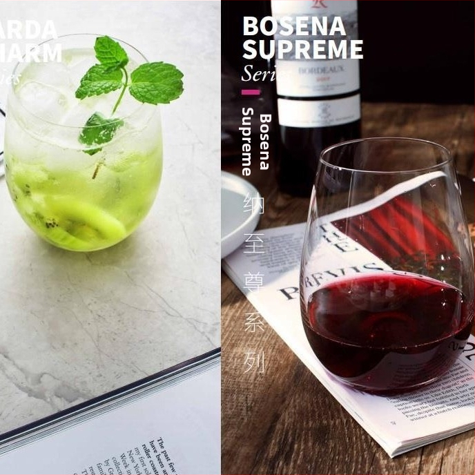 Водна чаша от кристално стъкло – кръгла, еднопластова, за ресторанти, персонализирано лого