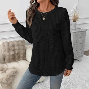 Naiste kapuutsiga sviiter, laia lõikega, linnal stiil, pikad varrukad, ümmargune kaelus, polüester/spandeksi segu 30–50%, sügisel 2025