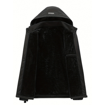 Ανδρικό μπουφάν χωρίς κουκούλα, σε στενή γραμμή Slim-Fit, ζεστό με ύφασμα Vinylon-Lycra για φθινοπωρινό-χειμερινό