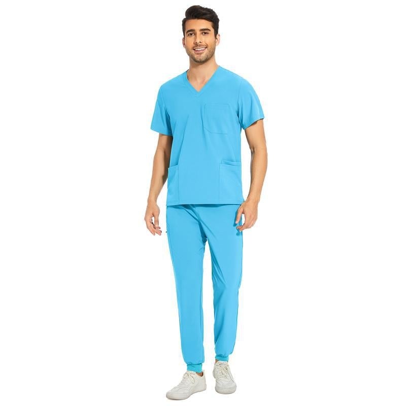 Мъжки Scrub топ и джогър — Corduroy плат, основен плат от лен, огнеупорен, подходящ за изпълнителни/съдебни униформи, пролет 2025