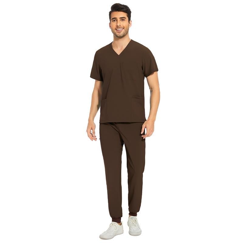 Мъжки Scrub топ и джогър — Corduroy плат, основен плат от лен, огнеупорен, подходящ за изпълнителни/съдебни униформи, пролет 2025