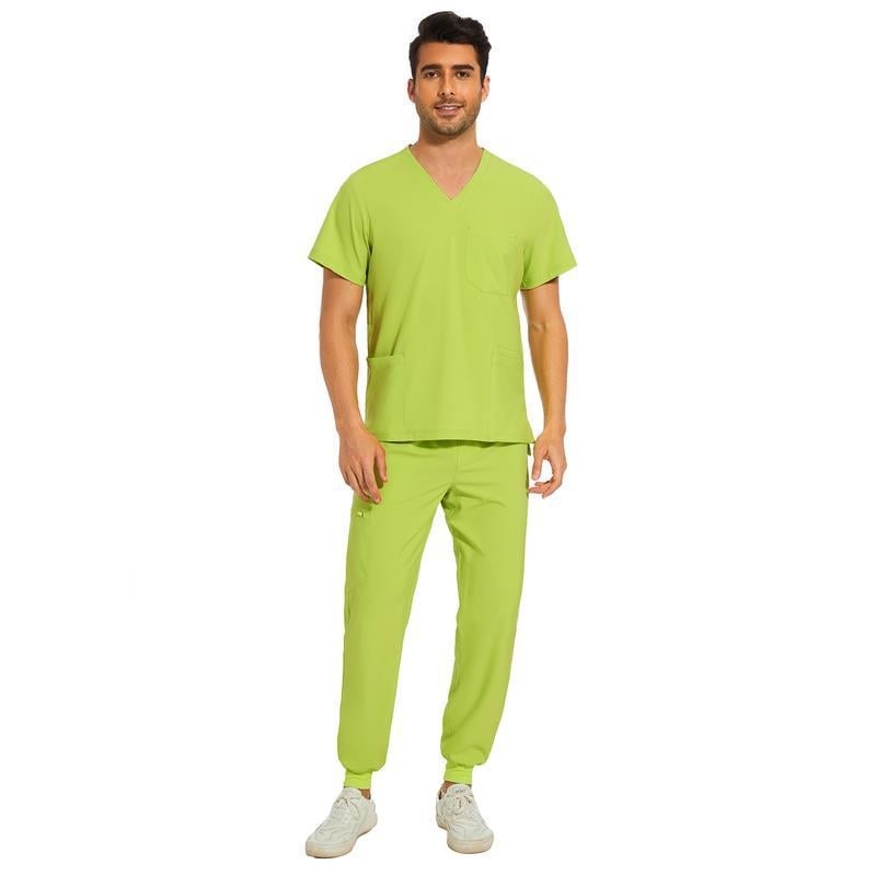 Мъжки Scrub топ и джогър — Corduroy плат, основен плат от лен, огнеупорен, подходящ за изпълнителни/съдебни униформи, пролет 2025