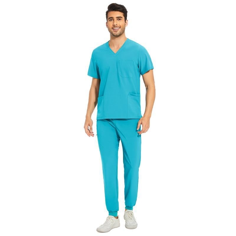 Мъжки Scrub топ и джогър — Corduroy плат, основен плат от лен, огнеупорен, подходящ за изпълнителни/съдебни униформи, пролет 2025