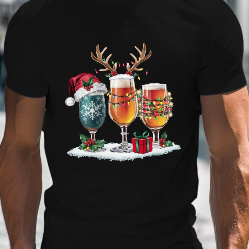 HOOK ON YOU Мъжка памучна T‑shirt, кръгло деколте, къс ръкав, свободна кройка, принт, лято 2024