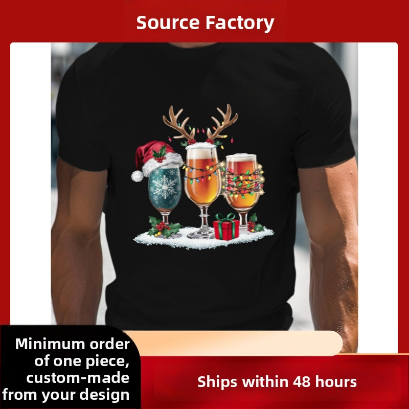 HOOK ON YOU Meeste puuvillane T-särk, ümmarguse kaela, lühikeste varrukatega, vaba lõige, trükk, suvi 2024