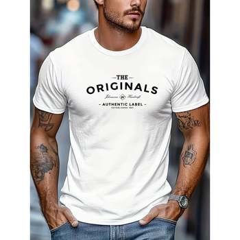 Μπλουζάκι από 100% βαμβάκι, κοντά μανίκια, στρογγυλός λαιμός, εκτύπωση με γράμματα, βασικό και δημοφιλές στυλ, βάρος 180-250 g