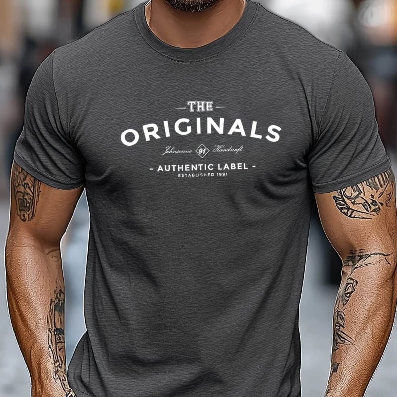 Μπλουζάκι από 100% βαμβάκι, κοντά μανίκια, στρογγυλός λαιμός, εκτύπωση με γράμματα, βασικό και δημοφιλές στυλ, βάρος 180-250 g