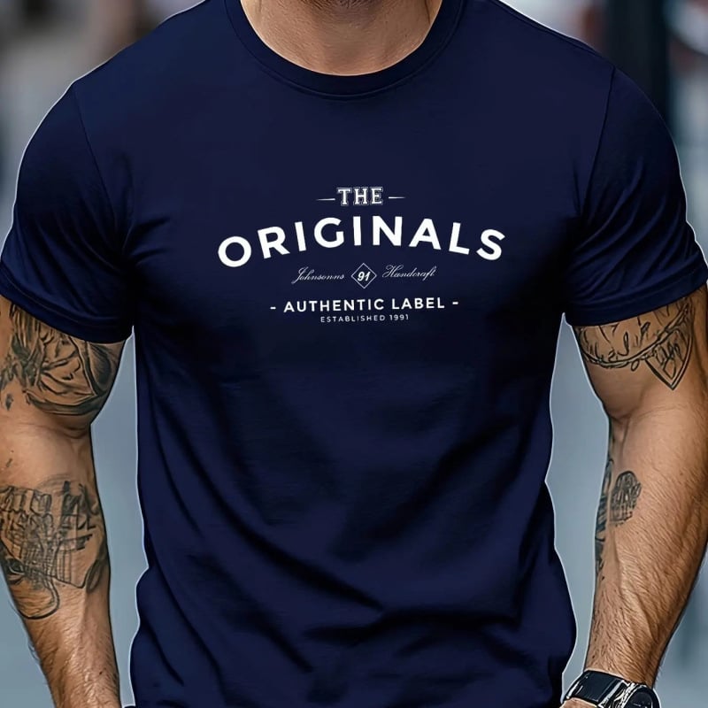 Μπλουζάκι από 100% βαμβάκι, κοντά μανίκια, στρογγυλός λαιμός, εκτύπωση με γράμματα, βασικό και δημοφιλές στυλ, βάρος 180-250 g