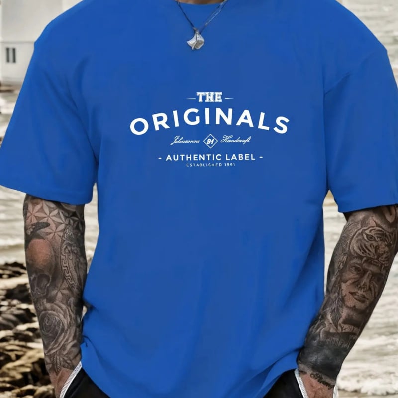 Μπλουζάκι από 100% βαμβάκι, κοντά μανίκια, στρογγυλός λαιμός, εκτύπωση με γράμματα, βασικό και δημοφιλές στυλ, βάρος 180-250 g