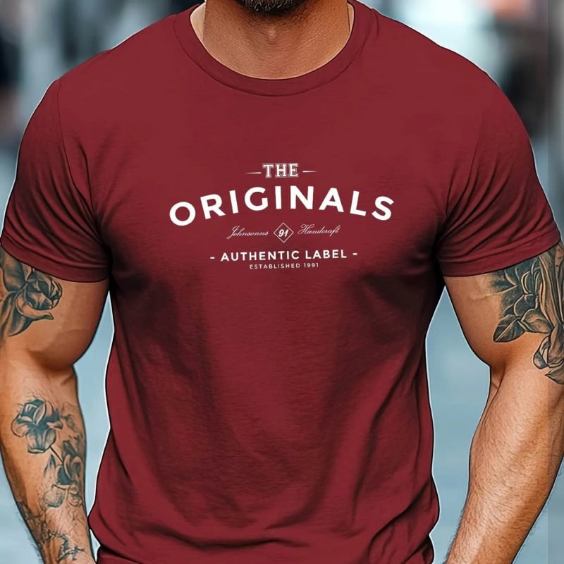 Μπλουζάκι από 100% βαμβάκι, κοντά μανίκια, στρογγυλός λαιμός, εκτύπωση με γράμματα, βασικό και δημοφιλές στυλ, βάρος 180-250 g