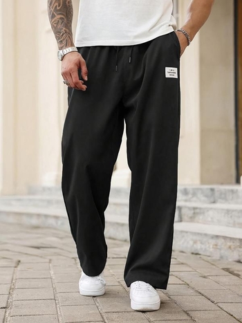 Мъжки ежедневни панталони, висока талия, права кройка, къс крачол, бамбукови влакна, висока еластичност