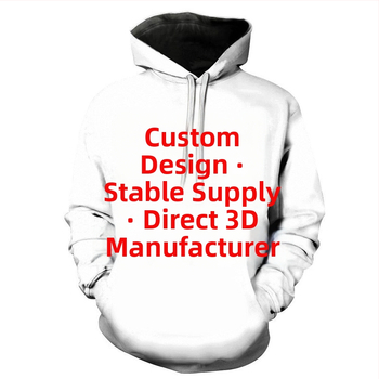 Hoodija ar 3D digitālo apdruku, 3D kabatas uzlika, Eiropas un Amerikas stils, poliesters 96%+