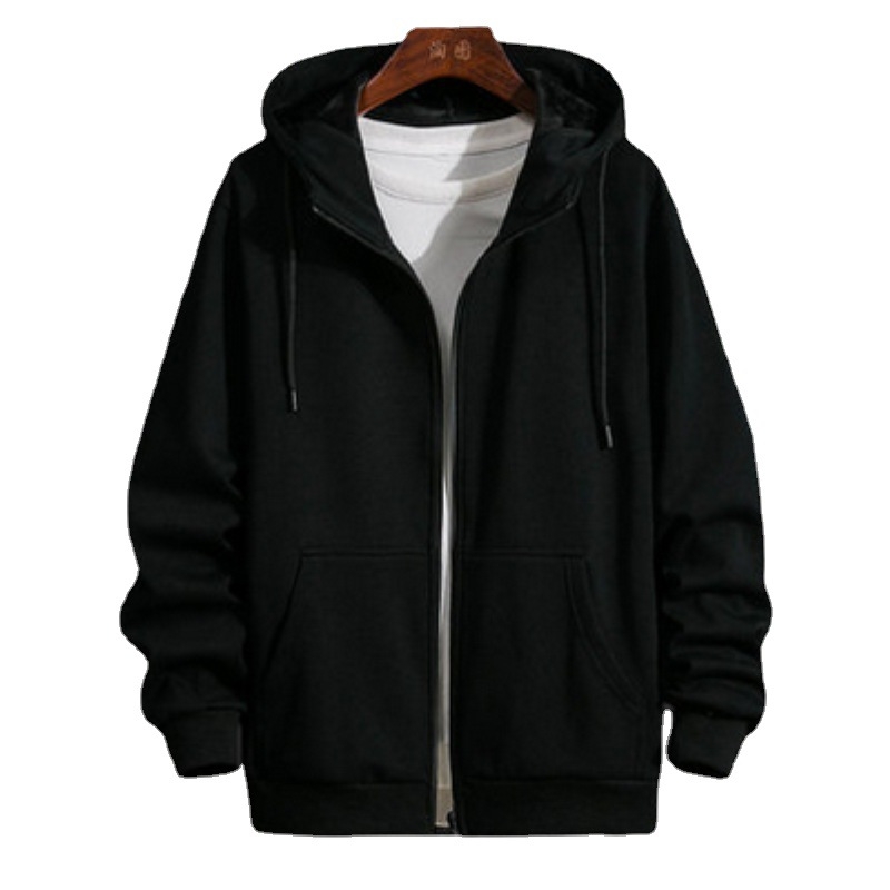 Мъжки качулков кардиган жакет, памук 91–95%, подплата от норков велур, цип, дълги ръкави, джобове с триизмерни апликации