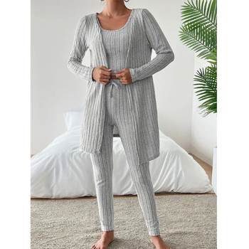 Moterų Milk Silk kostiumas, Poliesteris 90–95%, apvalus kaklo iškirptė, kelnės