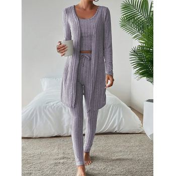 Moterų Milk Silk kostiumas, Poliesteris 90–95%, apvalus kaklo iškirptė, kelnės