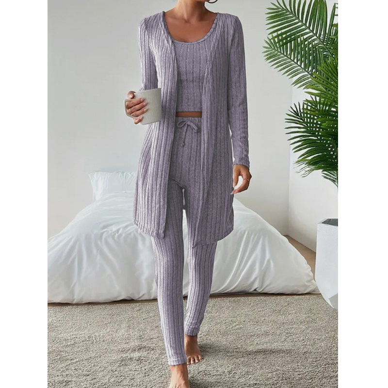 Moterų Milk Silk kostiumas, Poliesteris 90–95%, apvalus kaklo iškirptė, kelnės