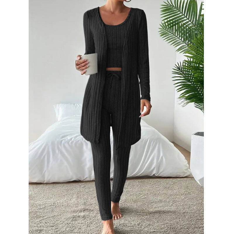 Moterų Milk Silk kostiumas, Poliesteris 90–95%, apvalus kaklo iškirptė, kelnės