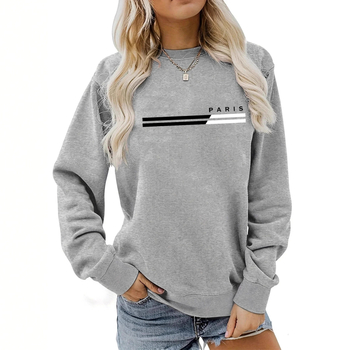 Дамска суитшърт с принт на букви, Хареджуку готик стил, яка с ревери, полиестер, странични джобове