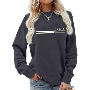 Дамска суитшърт с принт на букви, Хареджуку готик стил, яка с ревери, полиестер, странични джобове