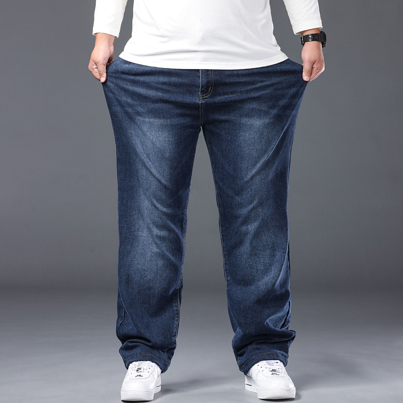 Дънки, корейски стил, прав крак деним, 65% памук, цип