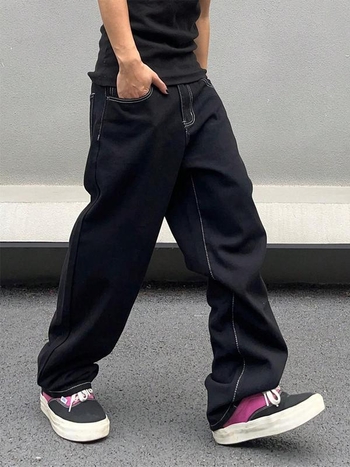 Дънки с права кройка, нисък талия, цип за закопчаване, лека модална тъкан