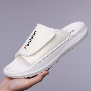 Ανδρικά σλάιντ σανδάλια, Lycra επάνω, σόλα από αφρώδες καουτσούκ, slip-on σχέδιο.