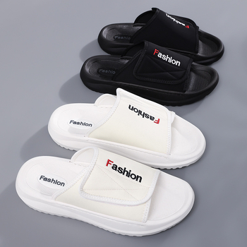 Ανδρικά σλάιντ σανδάλια, Lycra επάνω, σόλα από αφρώδες καουτσούκ, slip-on σχέδιο.