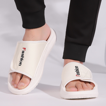 Ανδρικά σλάιντ σανδάλια, Lycra επάνω, σόλα από αφρώδες καουτσούκ, slip-on σχέδιο.