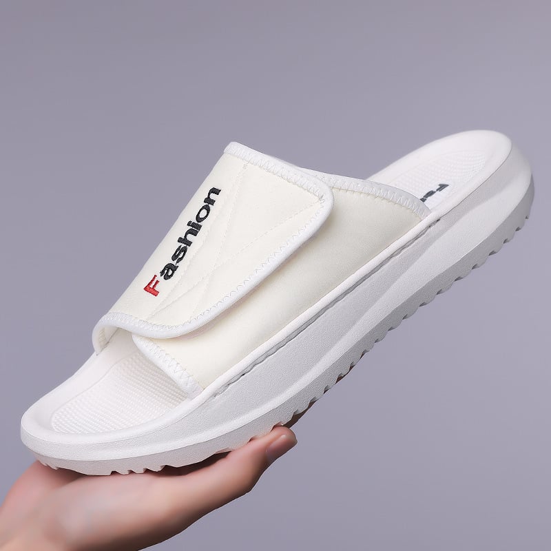 Ανδρικά σλάιντ σανδάλια, Lycra επάνω, σόλα από αφρώδες καουτσούκ, slip-on σχέδιο.