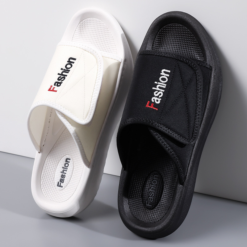 Ανδρικά σλάιντ σανδάλια, Lycra επάνω, σόλα από αφρώδες καουτσούκ, slip-on σχέδιο.