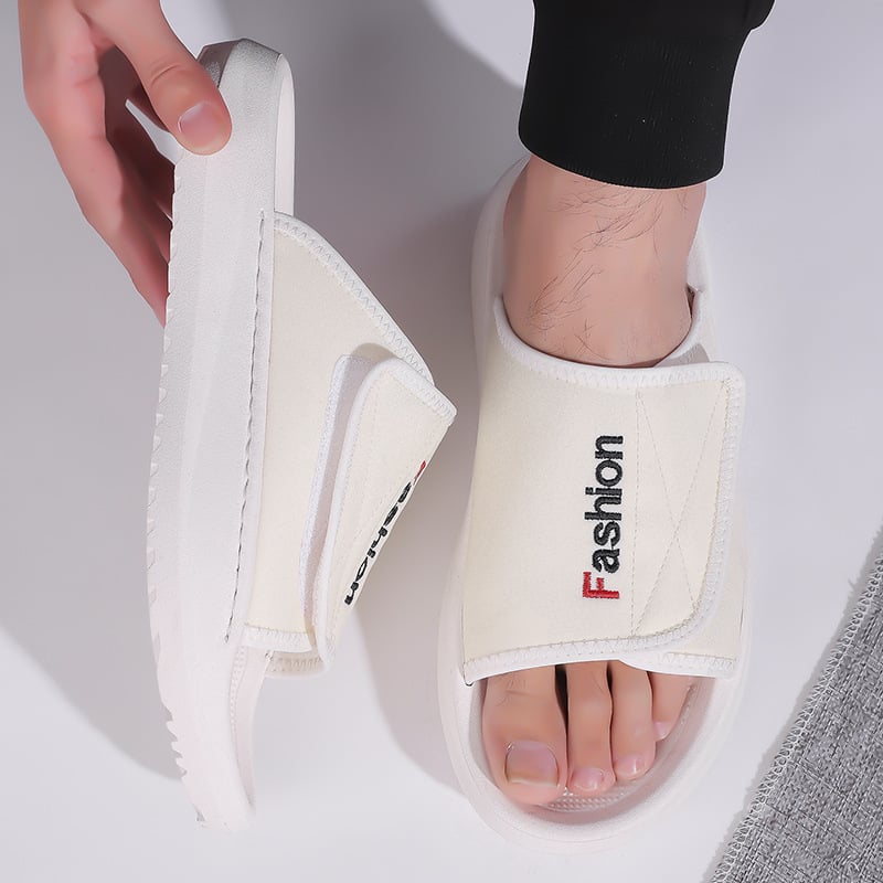 Ανδρικά σλάιντ σανδάλια, Lycra επάνω, σόλα από αφρώδες καουτσούκ, slip-on σχέδιο.