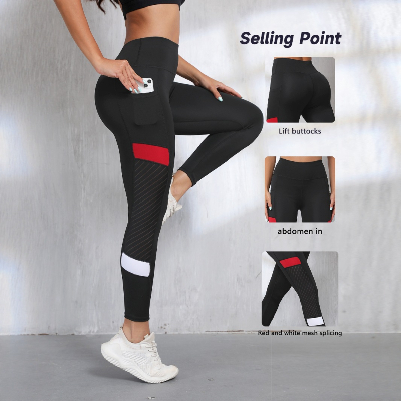 Naiste cropped jooga Püksid, kõrge elastsus, slim lõige, 90-95% Spandex, Harajuku stiil